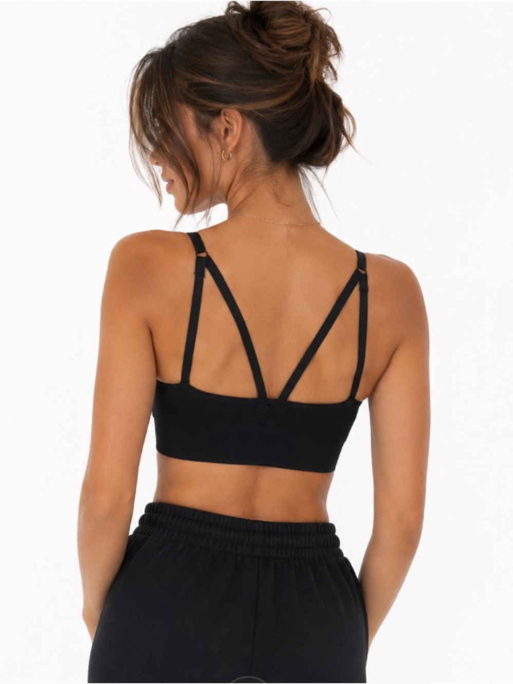 KNIX Seamless Textured Bralette Black Size S | Adjustable Straps Wireless